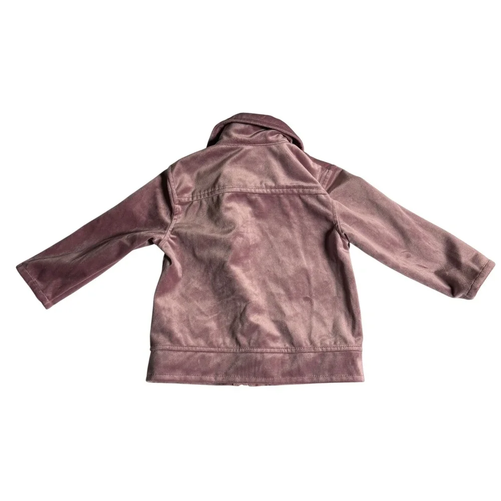 Hudson Kids Velvet Moto Jacket Pink Girls‎ Size 12 Months